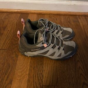 Merrell Gray and Pink Trail Shoes